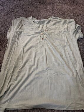 First Love Sage Green Short-Sleeve Henley Tee